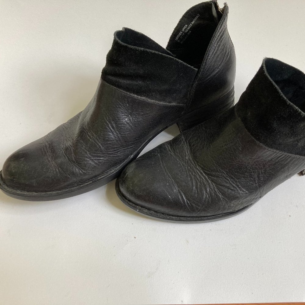 Born Black Leather Ankle Boots